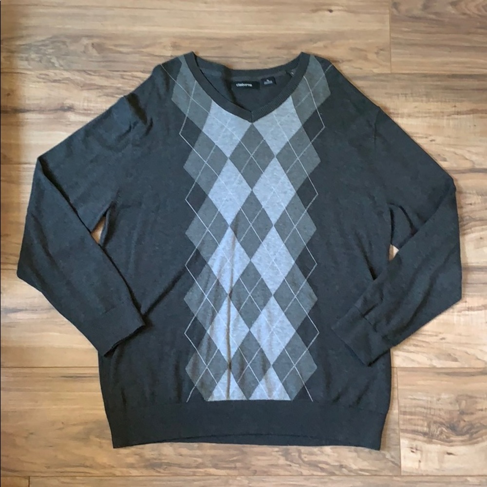 Men’s Claiborne Argyle Sweater XL